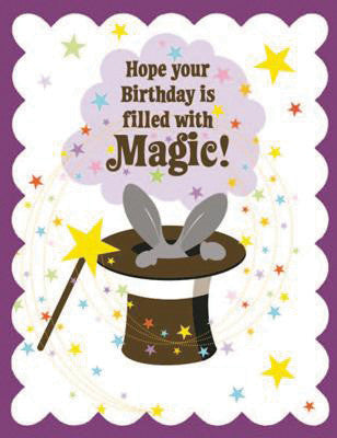 Rabbit Magician Hat Glitter Card