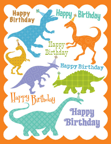 Multi Dinos Glitter Card