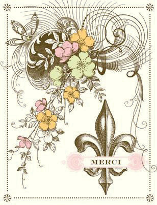 Merci Floral Card